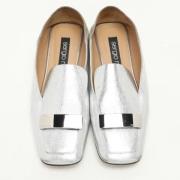 Pre-owned Leather flats Sergio Rossi Pre-owned , Gray , Dames