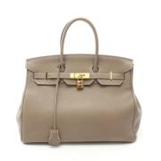 Pre-owned Leather handbags Hermès Vintage , Gray , Dames