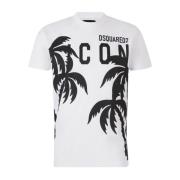 Palmboom Logo Print T-shirt Dsquared2 , White , Heren