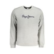 Grijze Katoenen Sweatshirt met Borduurwerk Pepe Jeans , Gray , Heren