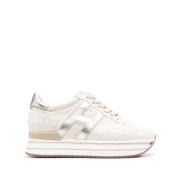 Platform Sneakers in Grijs Leer Hogan , Gray , Dames