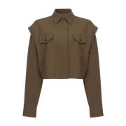 Bruine klassieke blouse met box-pleat detail Pinko , Brown , Dames