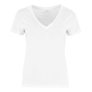 V-hals Katoenen T-shirt Vince , White , Dames