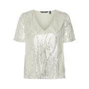 V-hals Top in Pumice Stone Vero Moda , Beige , Dames