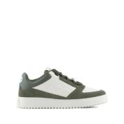 Logo-Debossed Panelled Sneakers Emporio Armani , Green , Heren