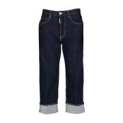 Cropped Jeans met Contraststiksels Dsquared2 , Blue , Dames