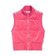 Gewatteerd vest met ritssluiting en strass-logo Juicy Couture , Pink ,...