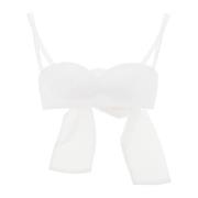 Rozen Detail Katoenen Bralette Top Magda Butrym , White , Dames