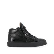 Zwarte Leren Casual Sneakers Giuseppe Zanotti , Black , Dames