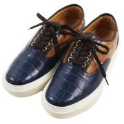 Pre-owned Leather sneakers Louis Vuitton Vintage , Blue , Heren