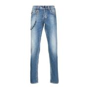 Blauwe Straight Jeans Casual Stijl Tramarossa , Blue , Heren