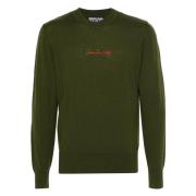 Groene Wollen Sweatshirt Sweaters Hoodies Versace Jeans Couture , Gree...