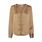 Foxtrot Lange Mouwen Shirt Bruin Vero Moda , Brown , Dames