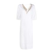 Casual Midi Jurk in Wit Lorena Antoniazzi , White , Dames