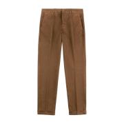 Slim Gabardine Broek Fay , Brown , Heren