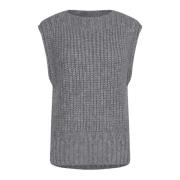 Zachte Gebreide Vest Mist Grey Melange Saint Tropez , Gray , Dames