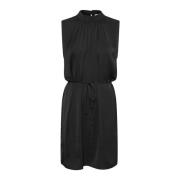 Elegante Zwarte Jurk met Tailleband Saint Tropez , Black , Dames