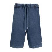 Casual Blauw Katoen Elastaan Shorts Diesel , Blue , Heren