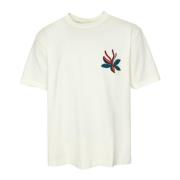 Bloemen Geborduurd Oversized T-Shirt by Parra , White , Heren