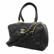 Pre-owned Leather shoulder-bags Chanel Vintage , Black , Dames