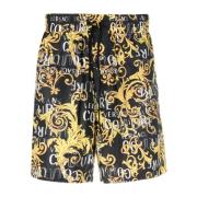 Klassieke Patroon Trekkoord Shorts Versace Jeans Couture , Black , Her...