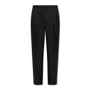 Wollen plooi-voorkant broek Fendi , Black , Heren