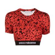 Rode Cropped Top Paco Rabanne , Red , Dames