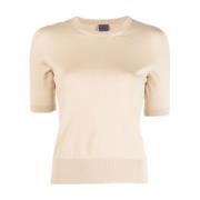 Beige Gebreid T-shirt met korte mouwen Lorena Antoniazzi , Beige , Dam...