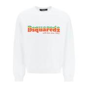 Logo Sweatshirt Dsquared2 , White , Heren