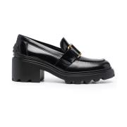 Zwarte elegante loafers met middelhak Tod's , Black , Dames