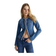 Elegante blazer met katoenmixstof Liu Jo , Blue , Dames