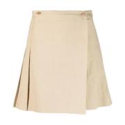 Wijd Uitlopend Linnen Katoen Rok Beige Kenzo , Beige , Dames