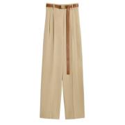 Canvasbroek met Franse zakken Max Mara Studio , Beige , Dames