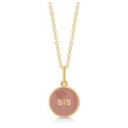 Rosa Emaille Hanger Ketting met SIS Frk. Lisberg , Yellow , Dames