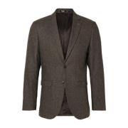 Bruine Gestreepte Blazer Selected Homme , Brown , Heren