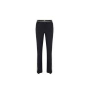 Zwarte rechte broek met satijnen zijstreep Elisabetta Franchi , Black ...