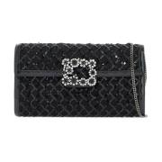 Diamanten Pailletten Enveloppe Clutch Roger Vivier , Black , Dames