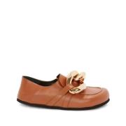 Casual Oranje Leren Loafers JW Anderson , Orange , Dames