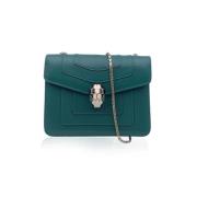 Pre-owned Leather shoulder-bags Bvlgari Vintage , Green , Dames