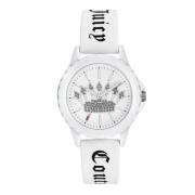 Wit Dames Siliconen Band Horloge Juicy Couture , White , Dames