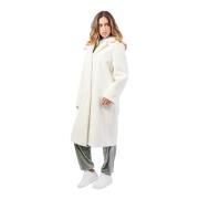 Witte Lange Omkeerbare Jas Elegante Stijl YES ZEE , White , Dames