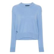 Blauwe Wol Trui Lange Mouwen Polo Ralph Lauren , Blue , Dames