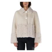 Faux Fur Jacket Liu Jo , Beige , Dames