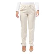 Witte Twill Stretch Jogger Broek Guess , White , Dames