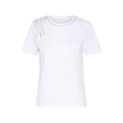 Witte Delicate T-shirt met Decoratieve Details Part Two , White , Dame...