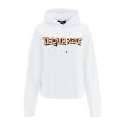 Gedrukte Logo Hoodie Dsquared2 , White , Heren