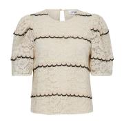 Elegante Kant Blouse Off White Co'Couture , White , Dames