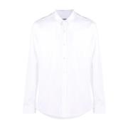 Witte Lange Mouw Katoenen Overhemd Balmain , White , Heren