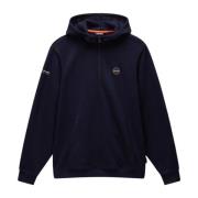 Blauwe Hoodie B-Badge Sweater Napapijri , Blue , Heren