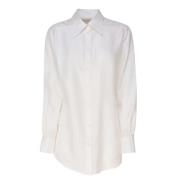 Zijden Wit Overhemd Lange Mouw Dolce & Gabbana , White , Dames